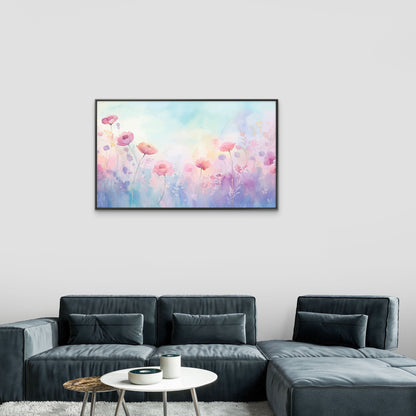 Floral background pastel Flower-Luxury-Floral & Botanical-3D Textured Wall Art | UV Embossed Canvas Wall Frame for office and bed room