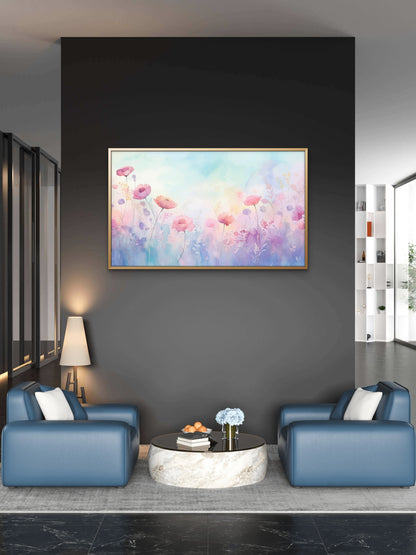 Floral background pastel Flower-Luxury-Floral & Botanical-3D Textured Wall Art | UV Embossed Canvas Wall Frame for office and bed room