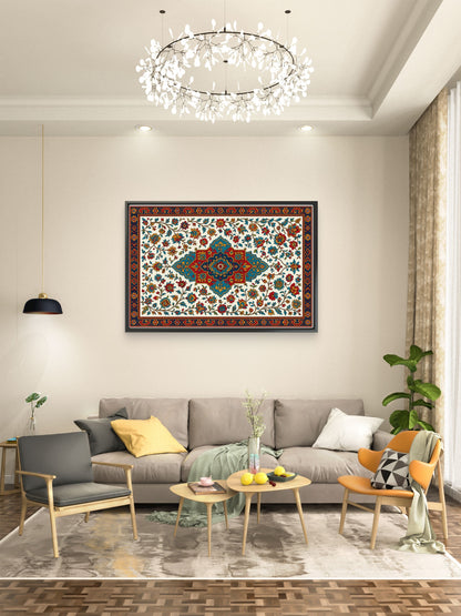 carpet-modern wall folk-art-Luxurious-Indian Culture &  Folk Art 3D Textured Wall Art | UV Printed Embossed Canvas Wall Frame for Home Decor,living Room