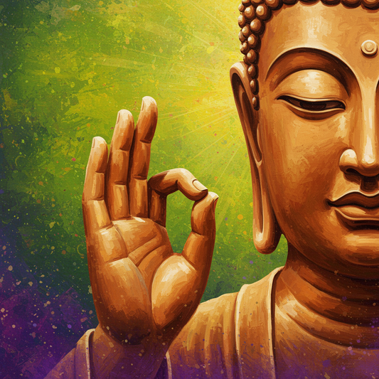 buddhas-face-and-hand-Luxurious-Serenity & Wellness-3D Textured Wall Art | UV Embossed Canvas Wall Frame for Meditation Space