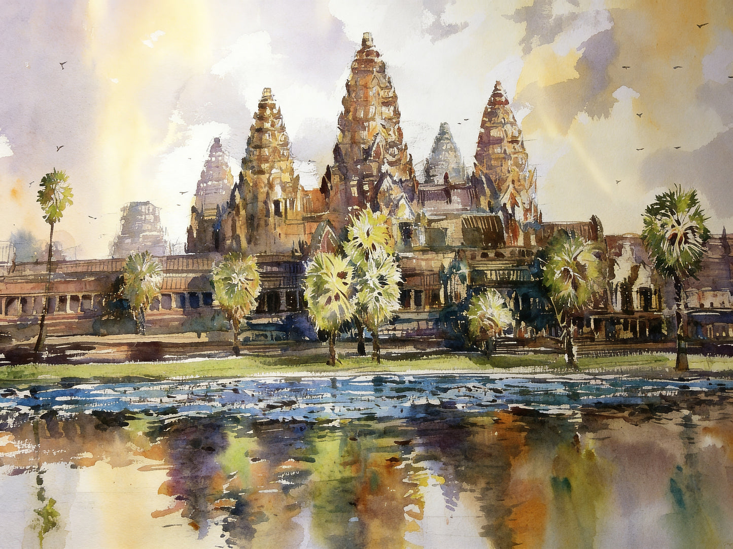 Reflections of an Ancient Empire-Luxurious-Spiritual & Mindful 3D Textured Wall Art | UV Printed Embossed Canvas Wall Frame for Prayer room ,Meditation Space
