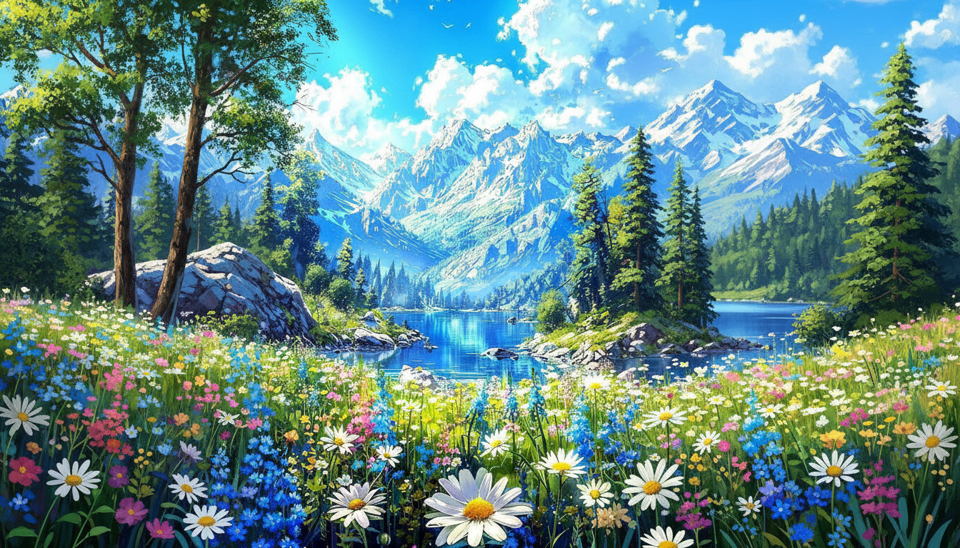 Serenity in the Snow-Capped Valley-Luxurious-Nature and landscape | 3D Textured Wall Art | UV Printed Embossed Canvas Wall Frame for Home Decor,Living Room