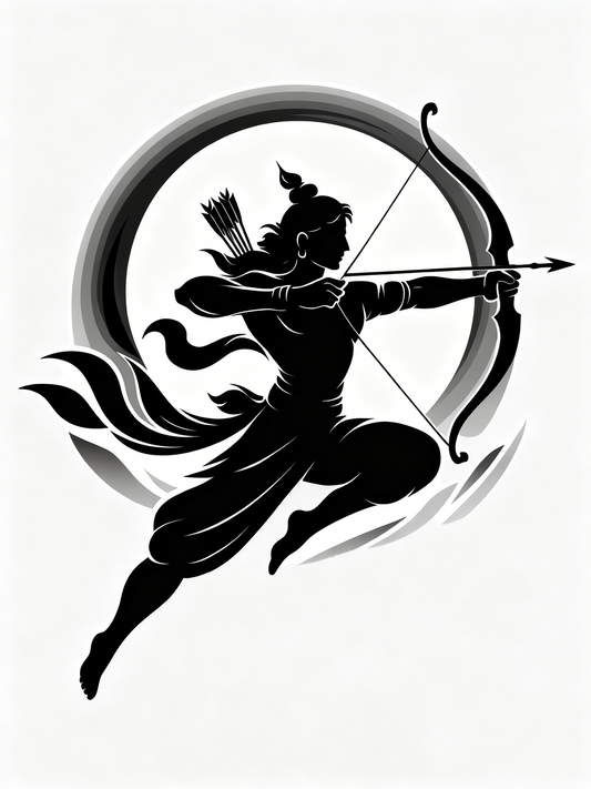 The Archer of Ayodhya-Luxurious-Spiritual & Mindful 3D Textured Wall Art | UV Printed Embossed Canvas Wall Frame for Prayer room ,Meditation Space