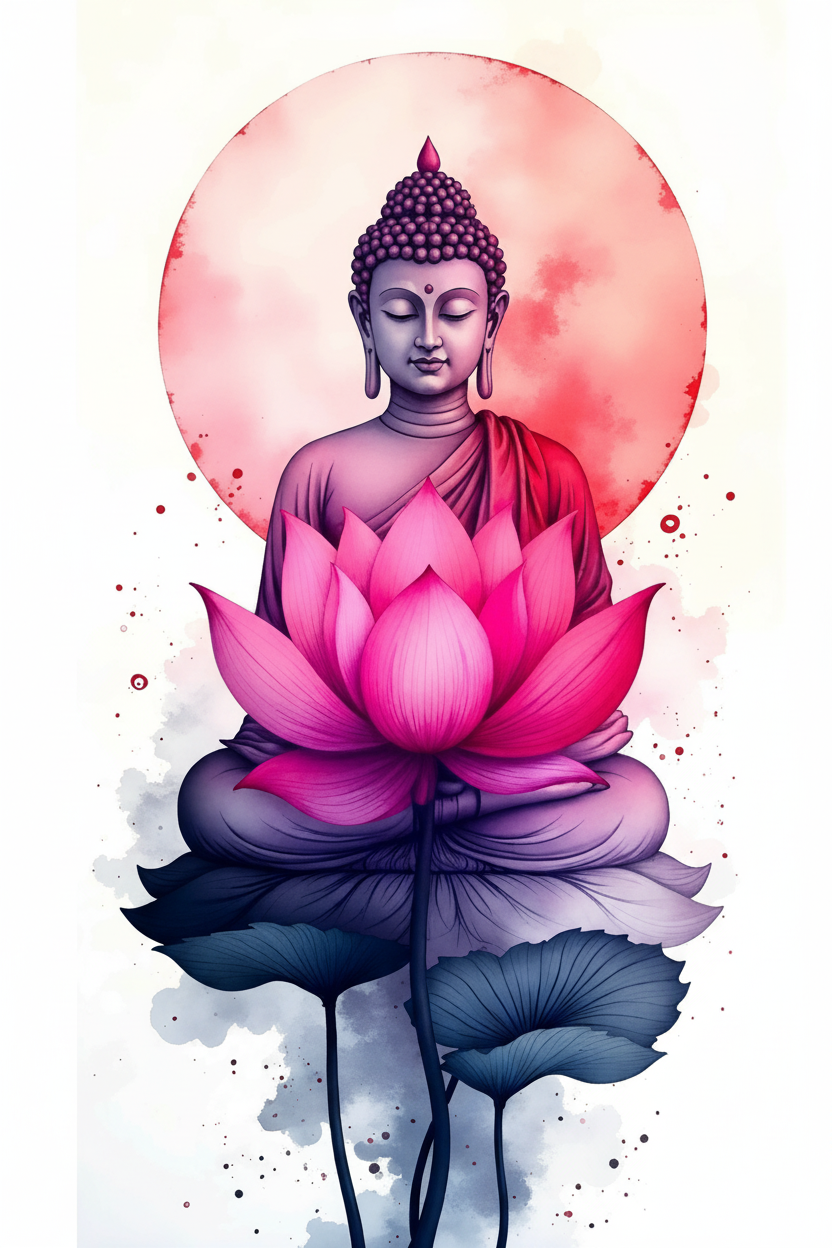 BUDHHA-Luxurious-Serenity & Wellness-3D Textured Wall Art | UV Embossed Canvas Wall Frame for Meditation Space