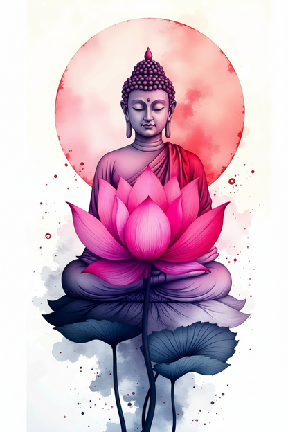 BUDHHA-Luxurious-Serenity & Wellness-3D Textured Wall Art | UV Embossed Canvas Wall Frame for Meditation Space