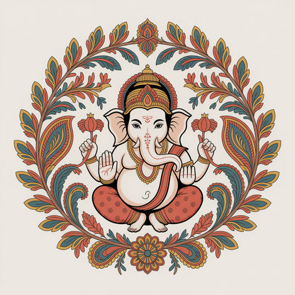 lord-ganesha-Luxurious | 3D Textured Wall Art | UV Printed Embossed Canvas Wall Frame for living room