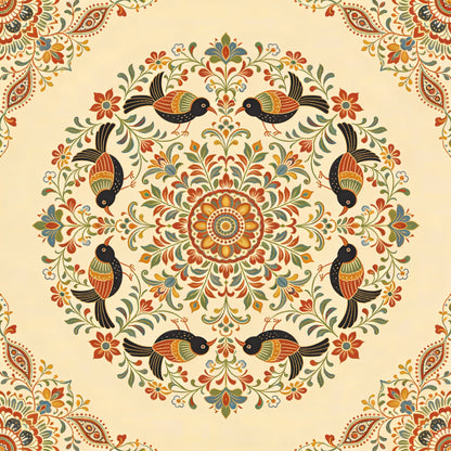 Blossom and Wing Mandala-Luxurious | 3D Textured Wall Art | UV Printed Embossed Canvas Wall Frame for living room