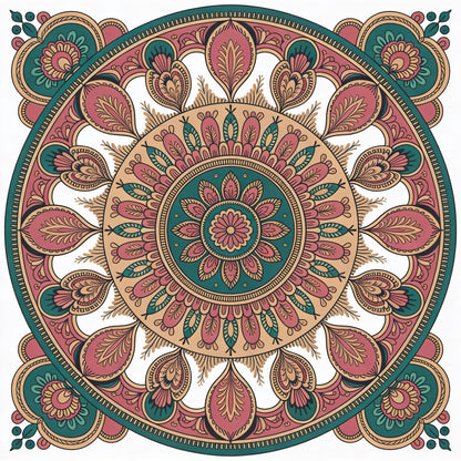 indian-mandala-Luxurious | 3D Textured Wall Art | UV Printed Embossed Canvas Wall Frame for living room