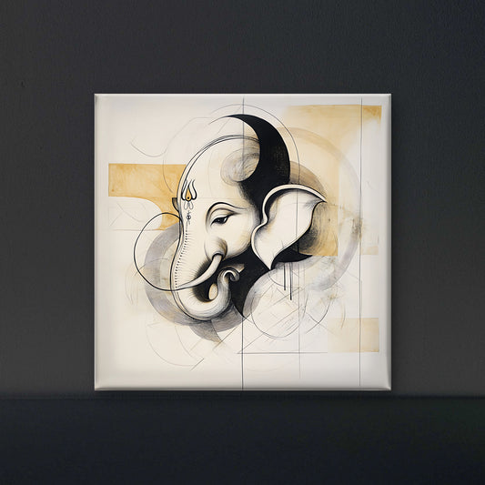 ganesha-Luxurious-Spiritual & Mindful 3D Textured Wall Art | UV Printed Embossed Canvas Wall Frame for Prayer room ,Meditation Space