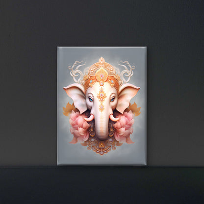ganesh ji-Luxurious-Spiritual & Mindful 3D Textured Wall Art | UV Printed Embossed Canvas Wall Frame for Prayer room ,Meditation Space