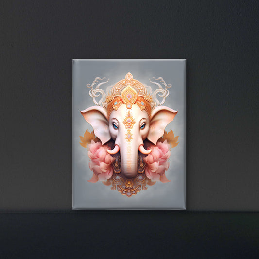 ganesh ji-Luxurious-Spiritual & Mindful 3D Textured Wall Art | UV Printed Embossed Canvas Wall Frame for Prayer room ,Meditation Space