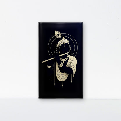 Golden krishn-Luxurious-Spiritual & Mindful 3D Textured Wall Art | UV Printed Embossed Canvas Wall Frame for Prayer room ,Meditation Space