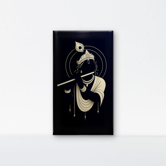Golden krishn-Luxurious-Spiritual & Mindful 3D Textured Wall Art | UV Printed Embossed Canvas Wall Frame for Prayer room ,Meditation Space