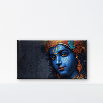 golden-jewellry-krishna-Luxurious-Spiritual & Mindful 3D Textured Wall Art | UV Printed Embossed Canvas Wall Frame for Prayer room ,Meditation Space