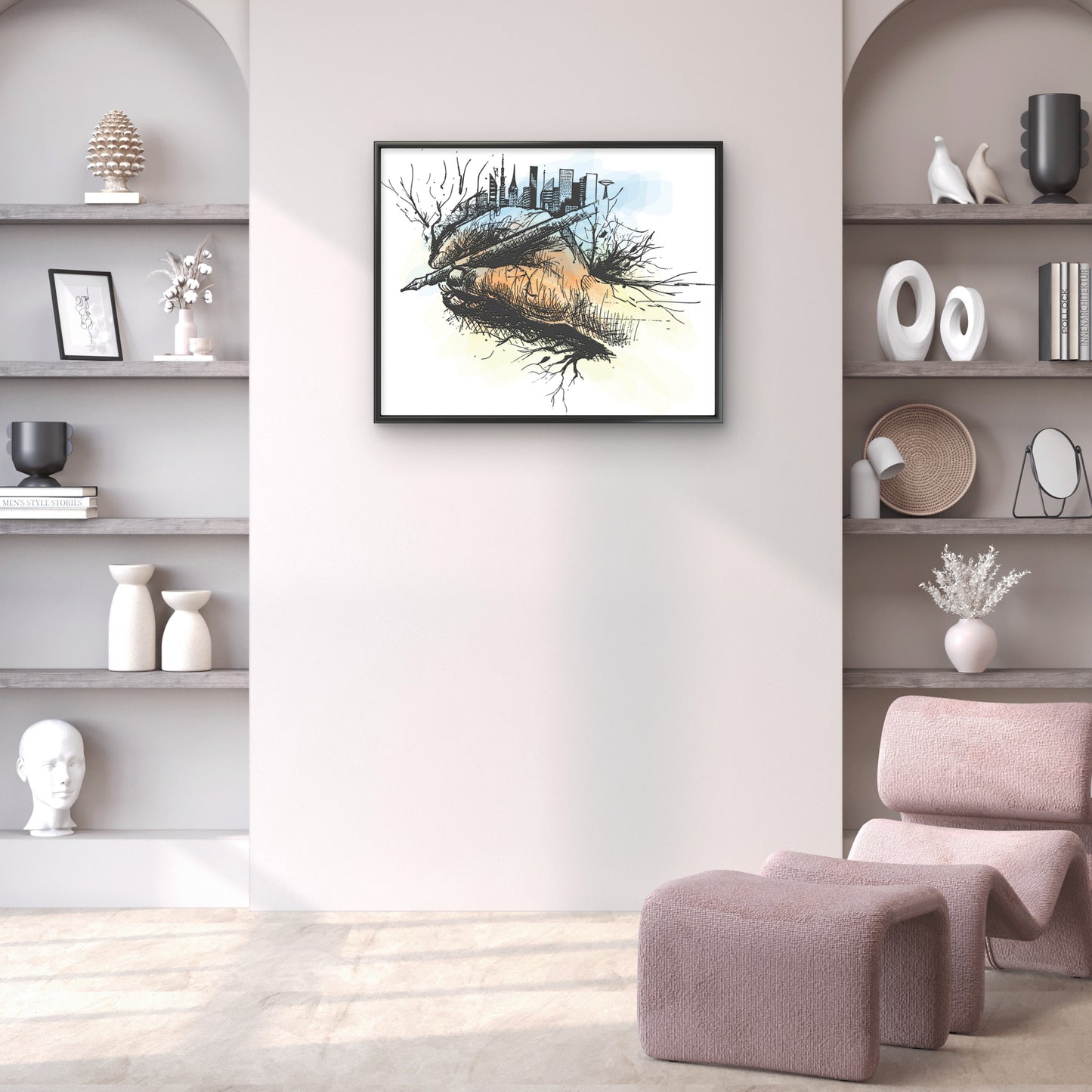 Hand Art-Luxurious-Nature and landscape | 3D Textured Wall Art | UV Printed Embossed Canvas Wall Frame for Home Decor,Living Room
