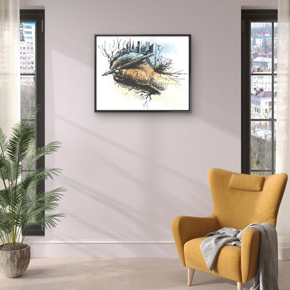 Hand Art-Luxurious-Nature and landscape | 3D Textured Wall Art | UV Printed Embossed Canvas Wall Frame for Home Decor,Living Room