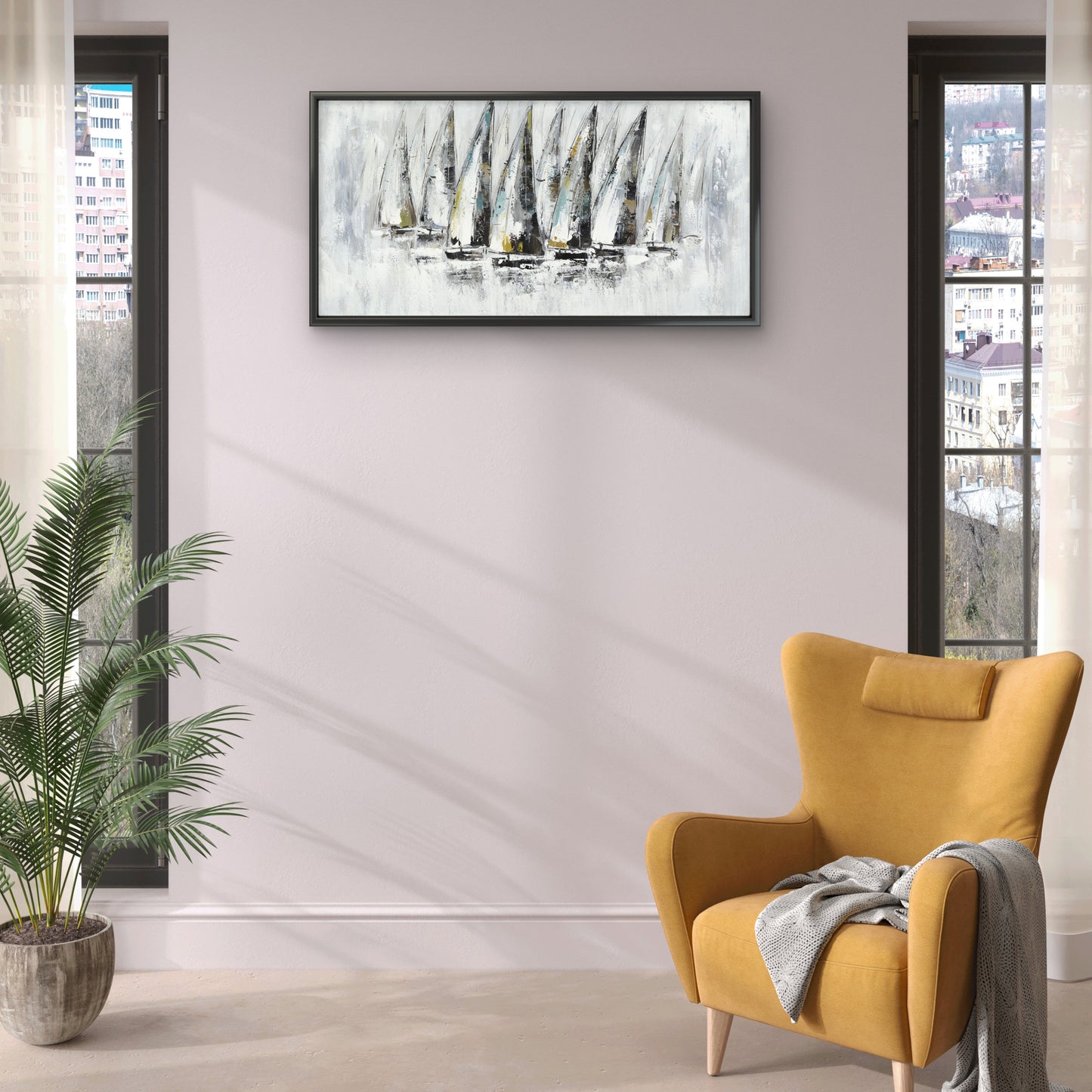 boats--Luxurious-Nature and landscape | 3D Textured Wall Art | UV Printed Embossed Canvas Wall Frame for Home Decor,Living Room