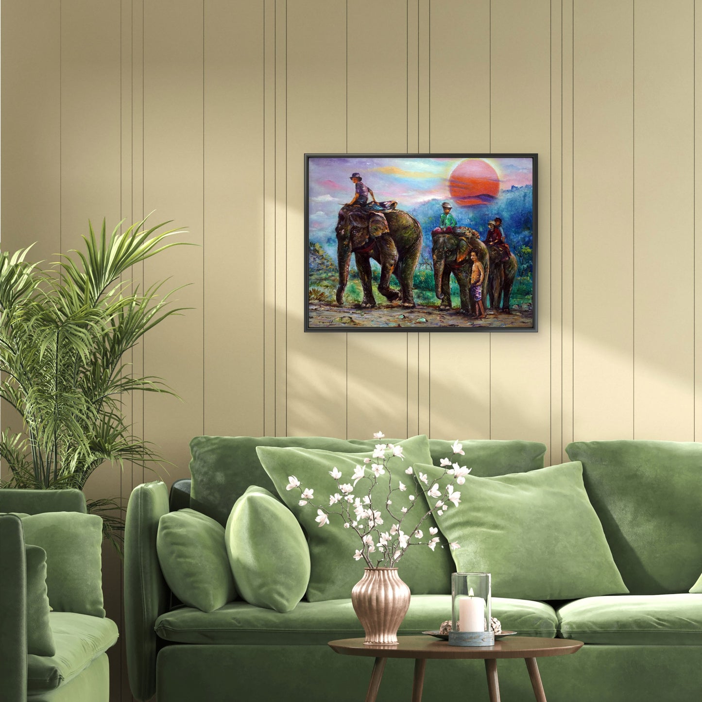 impressionism-masterpieces-Elephant-Luxurious-Wildlife & Animals-3D Textured Wall Art | UV Embossed Canvas Wall Frame for Home decor