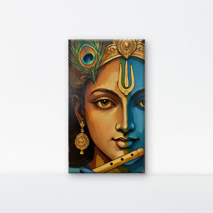 lord_krishna_flute_art-Luxurious- Gods and Divine Art -3D Textured Wall Art | UV Embossed Canvas Wall Frame for Home decor