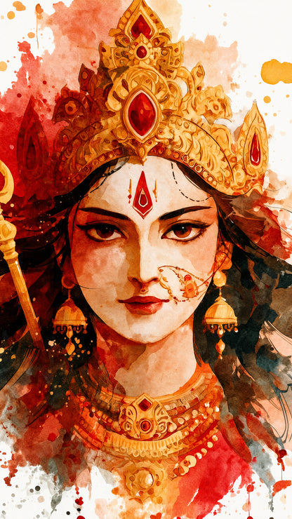 Shakti: The Eternal Power-Luxurious-Gods and Divine Art 3D Textured Wall Art | UV Printed Embossed Canvas Wall Frame for Home Decor,living Room