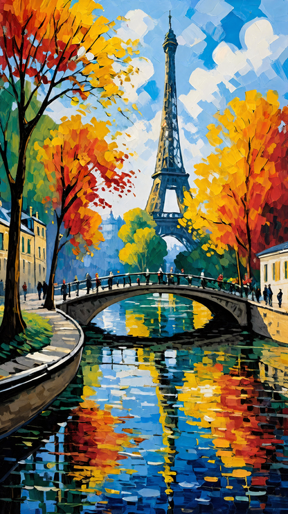 Gilded Paris -Luxurious-Nature & Landscapes 3D Textured Wall Art | UV Printed Embossed Canvas Wall Frame for Home Decor,living Room