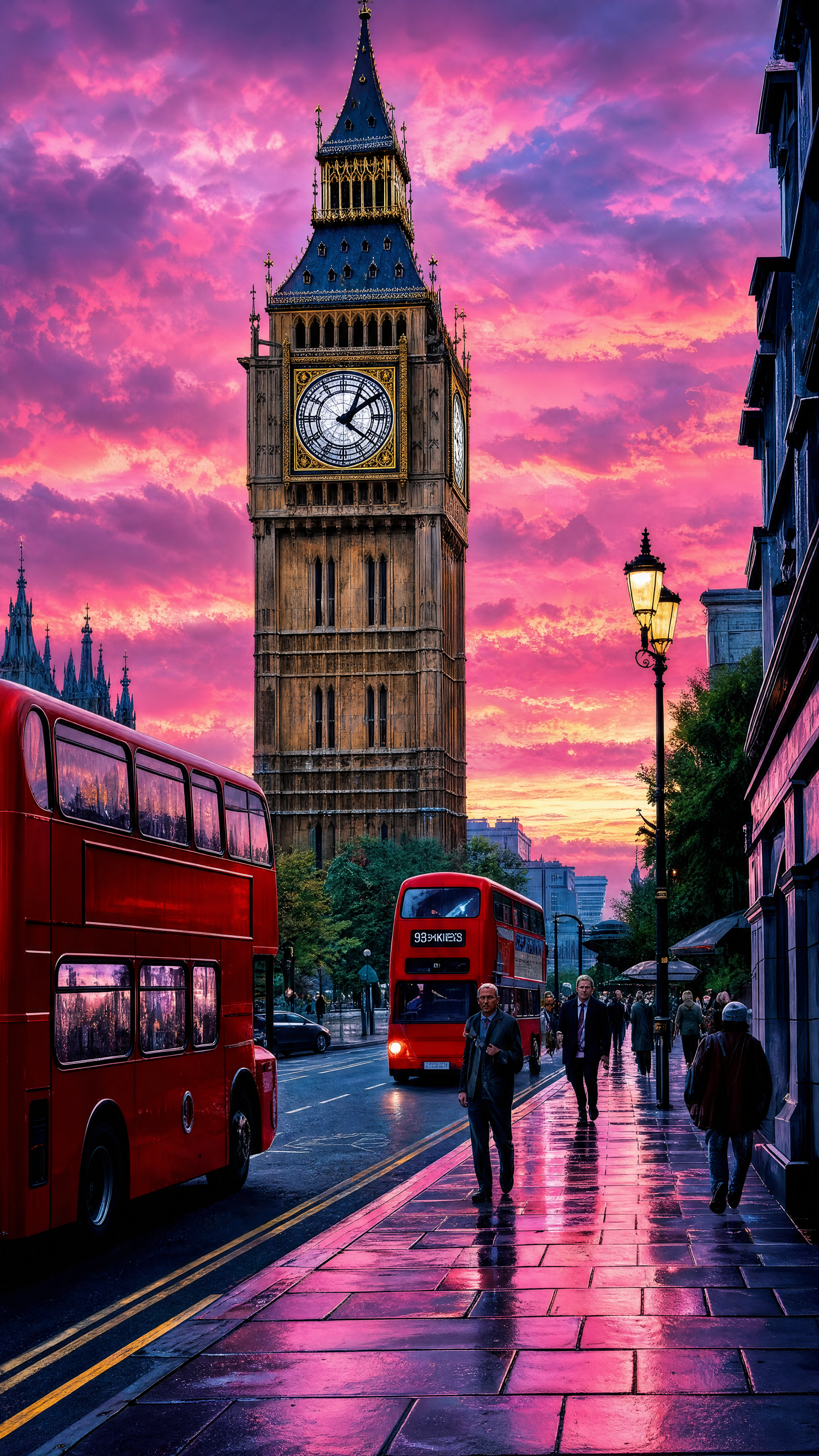 London's Electric Dusk -Luxurious-Nature & Landscapes 3D Textured Wall Art | UV Printed Embossed Canvas Wall Frame for Home Decor,living Room