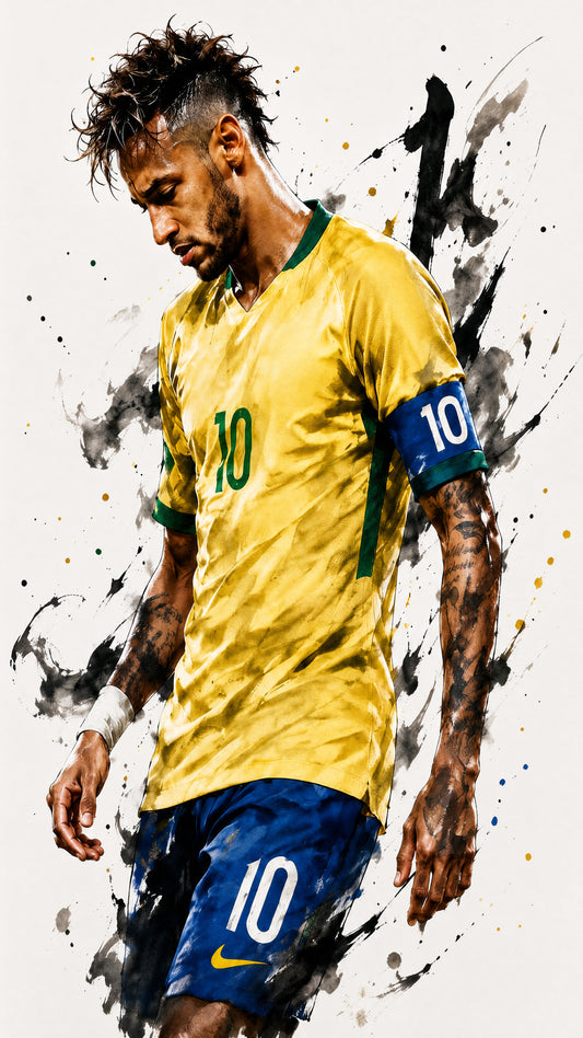 Fearless No. 10 Neymar Jr-Luxurious-Lifestyle & Hobbies 3D Textured Wall Art | UV Printed Embossed Canvas Wall Frame for Home Decor,living Room