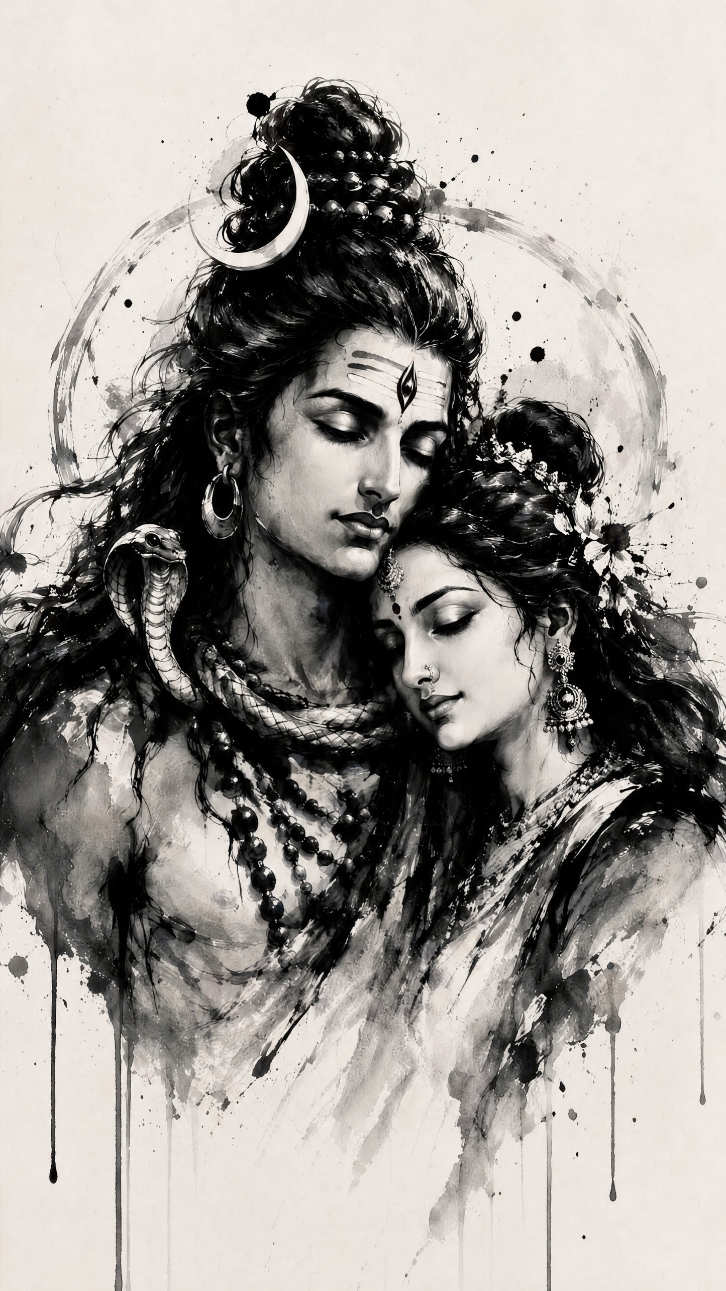 Shiv Shakti: Eternal Union-Luxurious-Gods and Divine Art 3D Textured Wall Art | UV Printed Embossed Canvas Wall Frame for Home Decor,living Room