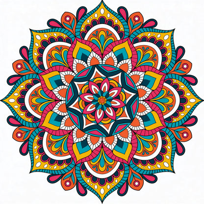 mandala-flower-Luxurious | 3D Textured Wall Art | UV Printed Embossed Canvas Wall Frame for living room