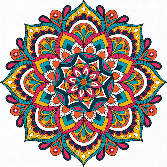 mandala-flower-Luxurious | 3D Textured Wall Art | UV Printed Embossed Canvas Wall Frame for living room