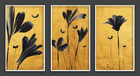 modern-gold-abstract-flower-luxury-3D Textured Wall Art | UV Embossed Canvas Wall Frame for Home decor