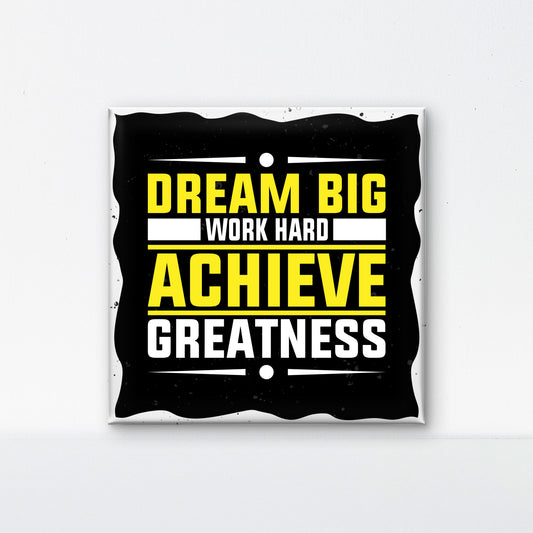 Work hard Achieve Greatness-Luxurious-Motivational & Typography| 3D Textured Wall Art | UV Printed Embossed Canvas Wall Frame for Office,Meditation Space