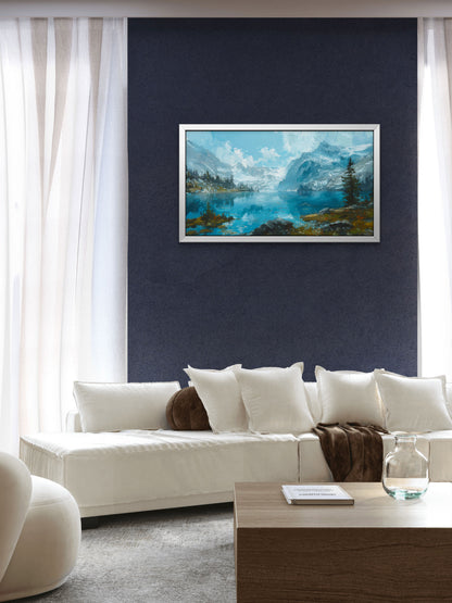 Mountain-with-fantasy-style-Luxurious-Nature and landscape | 3D Textured Wall Art | UV Printed Embossed Canvas Wall Frame for Home Decor,office