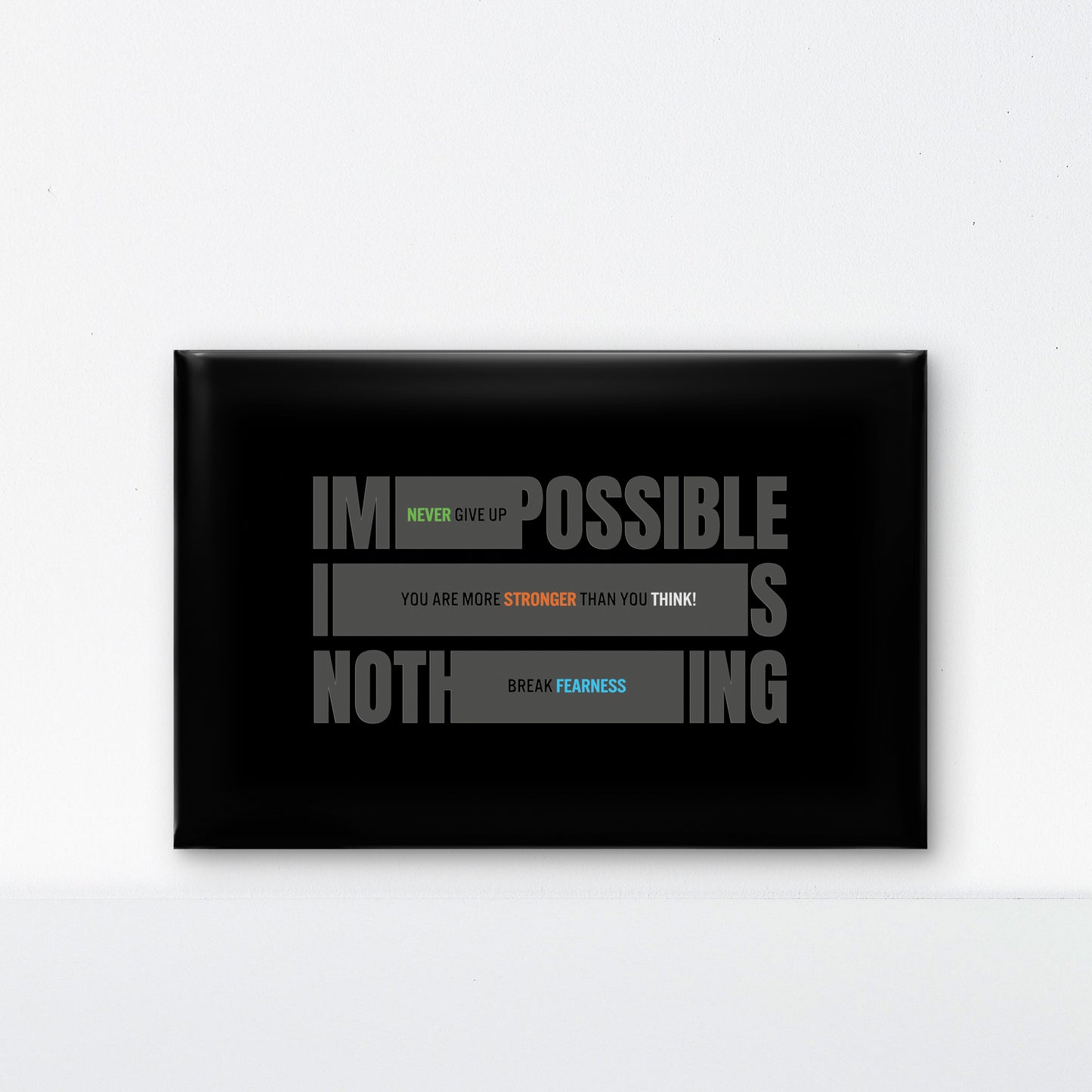 nothing is impossible-Luxurious-Motivational & Typography| 3D Textured Wall Art | UV Printed Embossed Canvas Wall Frame for Office,Meditation Space