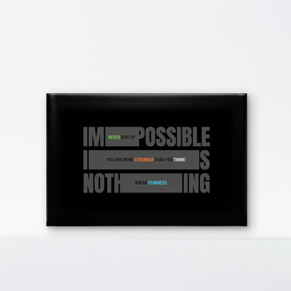 nothing is impossible-Luxurious-Motivational & Typography| 3D Textured Wall Art | UV Printed Embossed Canvas Wall Frame for Office,Meditation Space