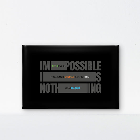 nothing is impossible-Luxurious-Motivational & Typography| 3D Textured Wall Art | UV Printed Embossed Canvas Wall Frame for Office,Meditation Space