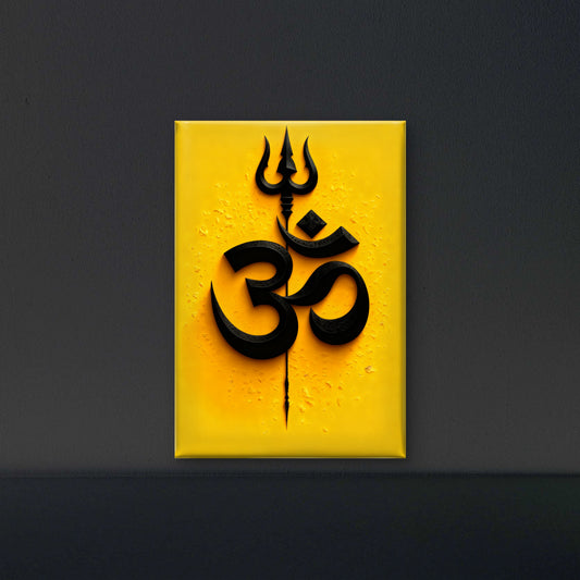 OM-Luxurious-Spiritual & Mindful 3D Textured Wall Art | UV Printed Embossed Canvas Wall Frame for Prayer room ,Meditation Space
