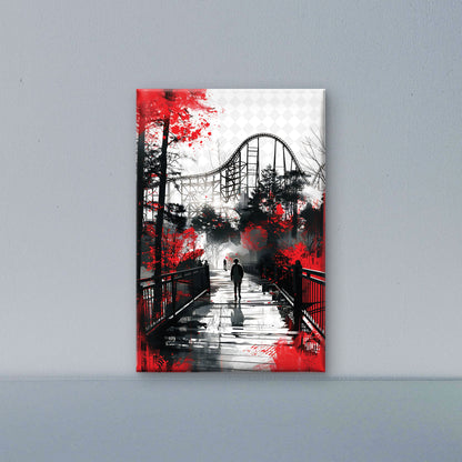bridge-that-has-person-walking-Luxurious-Nature and landscape | 3D Textured Wall Art | UV Printed Embossed Canvas Wall Frame for Home Decor,Living Room