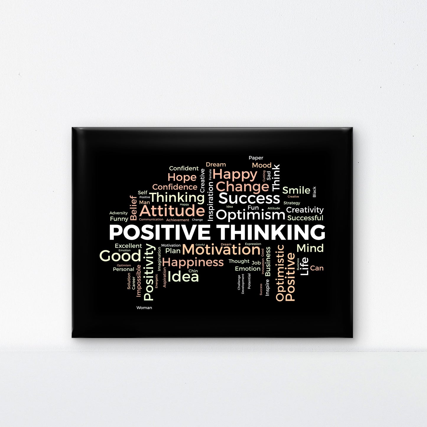 positive_thinking-Luxurious-Motivational & Typography| 3D Textured Wall Art | UV Printed Embossed Canvas Wall Frame for Office,Meditation Space