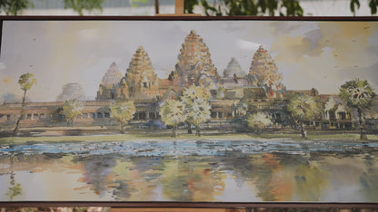Reflections of an Ancient Empire-Luxurious-Spiritual & Mindful 3D Textured Wall Art | UV Printed Embossed Canvas Wall Frame for Prayer room ,Meditation Space