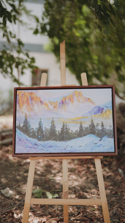 Snow-capped mountains-Luxurious-Nature and landscape | 3D Textured Wall Art | UV Printed Embossed Canvas Wall Frame for Home Decor,Living Room