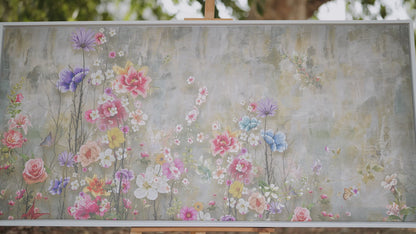 flower-Luxury abstract flower-Floral & Botanical-3D Textured Wall Art | UV Embossed Canvas Wall Frame for home decor and bed room