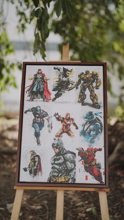 This visually striking artwork of Iron Man-Luxury-Kids & Whimsical-3D Textured Wall Art | UV Embossed Canvas Wall Frame for Kids room