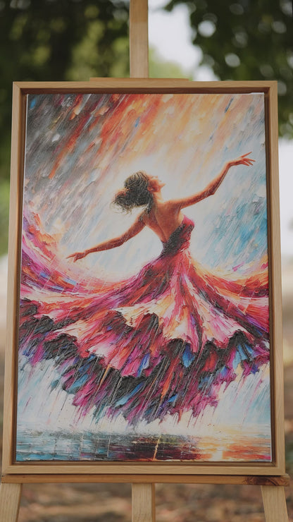 Dancing in the Prism Rain-Luxurious-Lifestyle & Hobbies-3D Textured Wall Art | UV Embossed Canvas Wall Frame for Kids room and show room