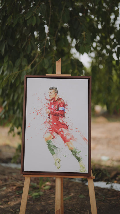 Football Sport Cristiano Ronaldo-Luxurious-Lifestyle & Hobbies-3D Textured Wall Art | UV Embossed Canvas Wall Frame for Kids room and Sports area