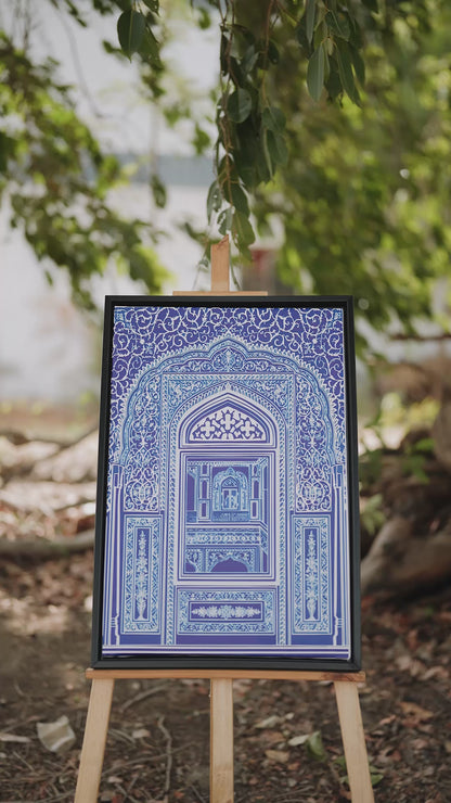 Mughal/Rajasthani architectural and botanical motifs-luxury-3D Textured Wall Art | UV Embossed Canvas Wall Frame for Home decor