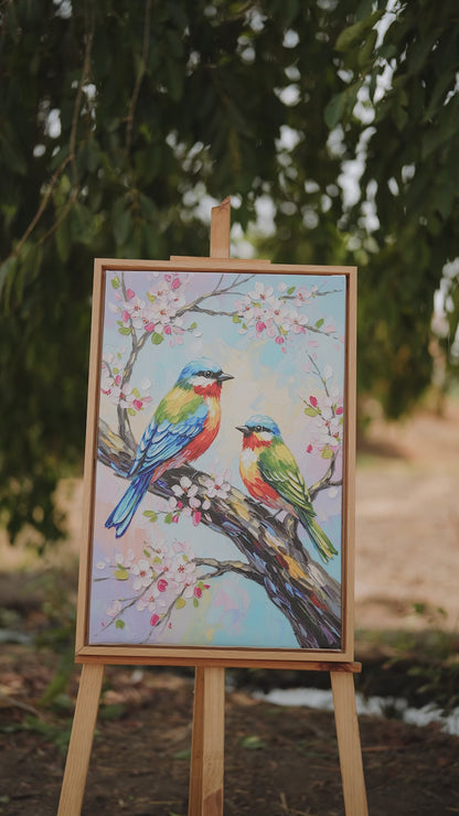 Rainbow Songbirds-Luxurious-Wildlife & Animals-3D Textured Wall Art | UV Embossed Canvas Wall Frame for Home decor