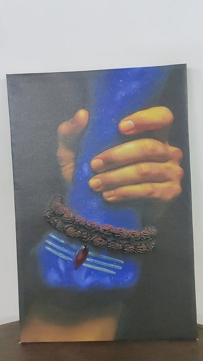 shiva hand-Luxurious-Spiritual & Mindful 3D Textured Wall Art | UV Printed Embossed Canvas Wall Frame for Prayer room ,Meditation Space