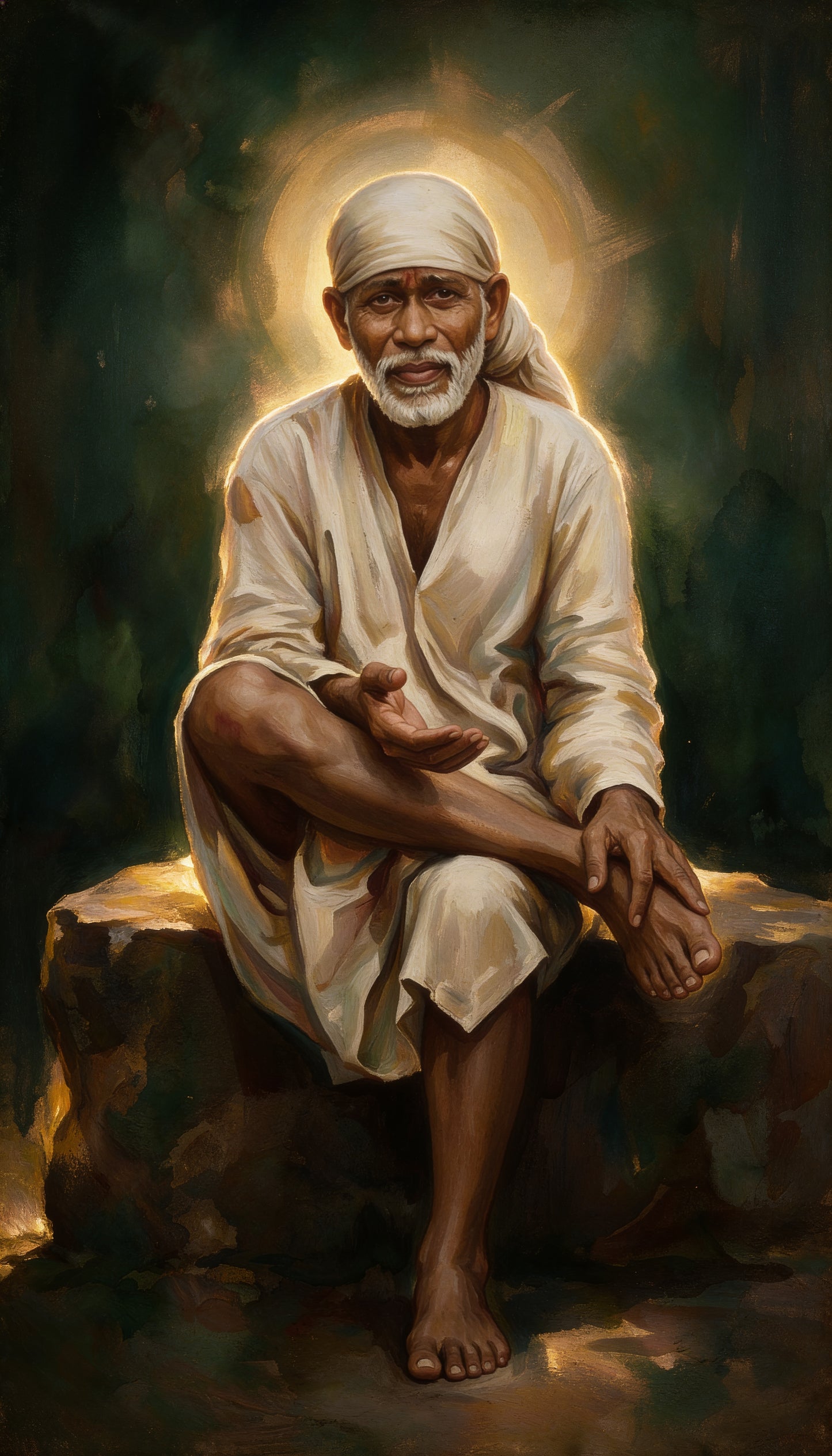 sai_baba_shirdi_art -Luxurious- Gods and Divine Art -3D Textured Wall Art | UV Embossed Canvas Wall Frame for Home decor