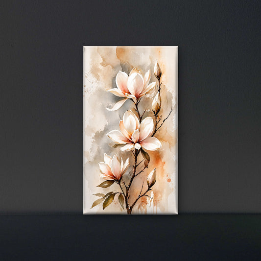 Sepia_magnolia_flowers_branch Luxurious-Floral & Botanical -3D Textured Wall Art | UV Embossed Canvas Wall Frame for Home decor